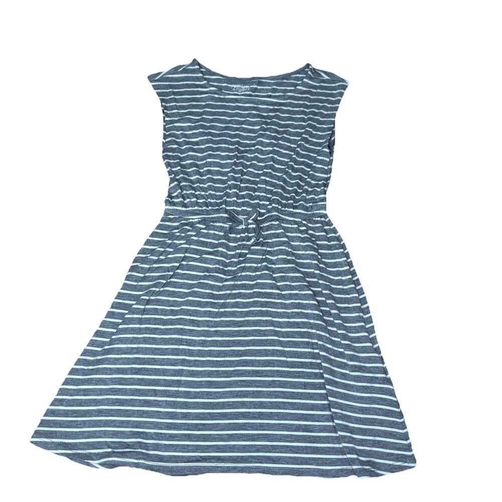 Rumi + Ryder Delancy Drop Shoulder Fit Flare Tie Waist Striped Dress NEW Size S